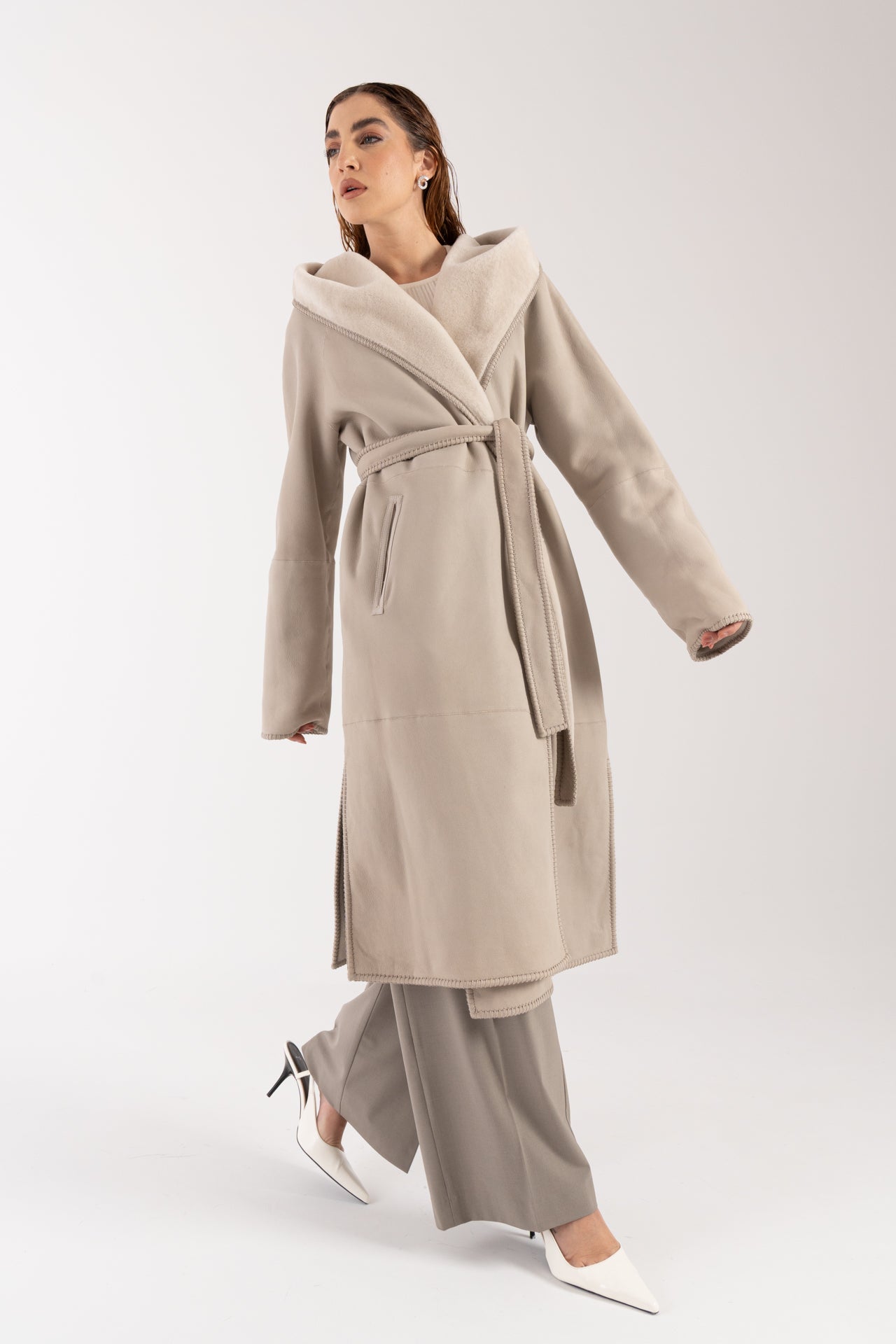 Cappotto in montone reversibile
