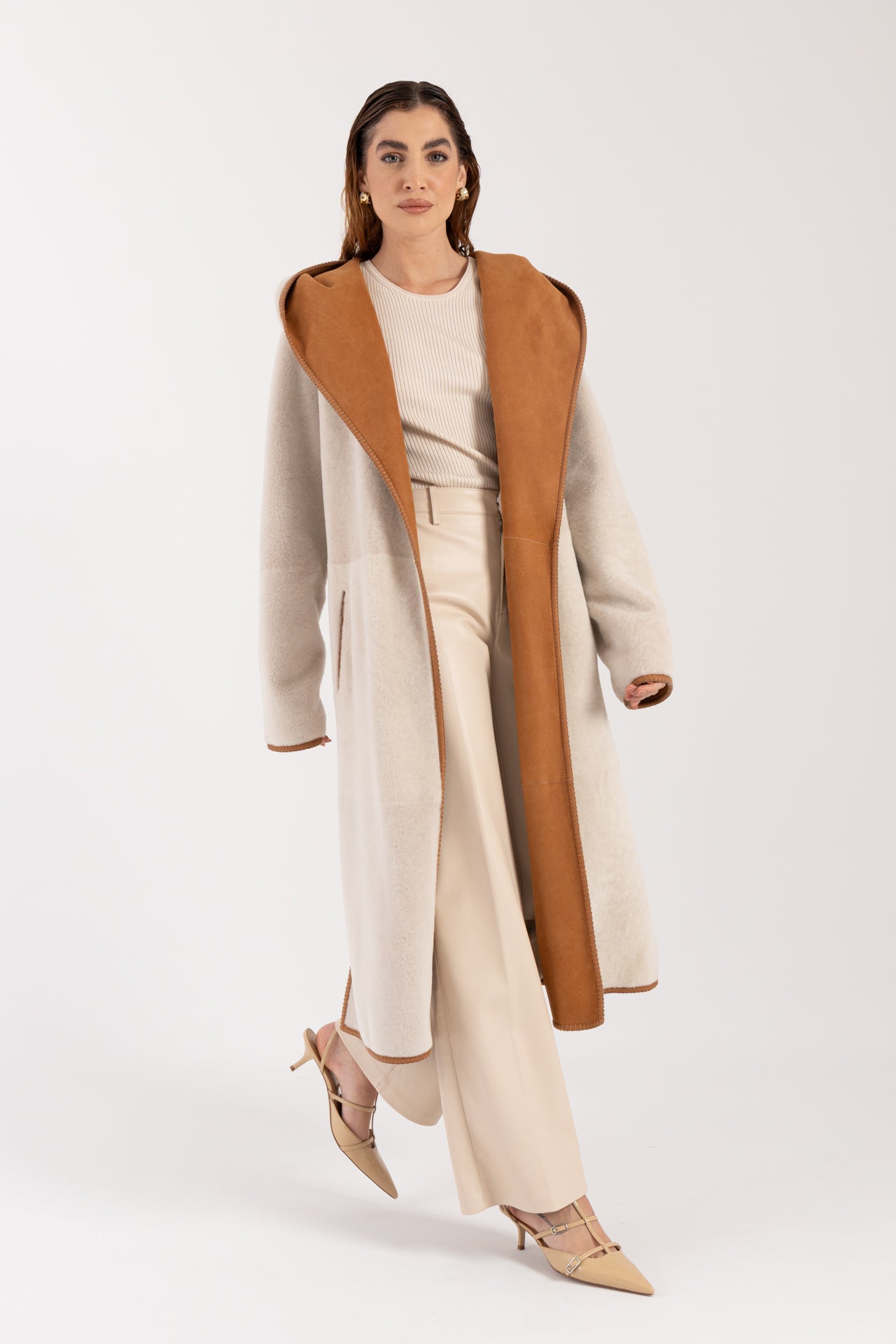 Cappotto in montone reversibile