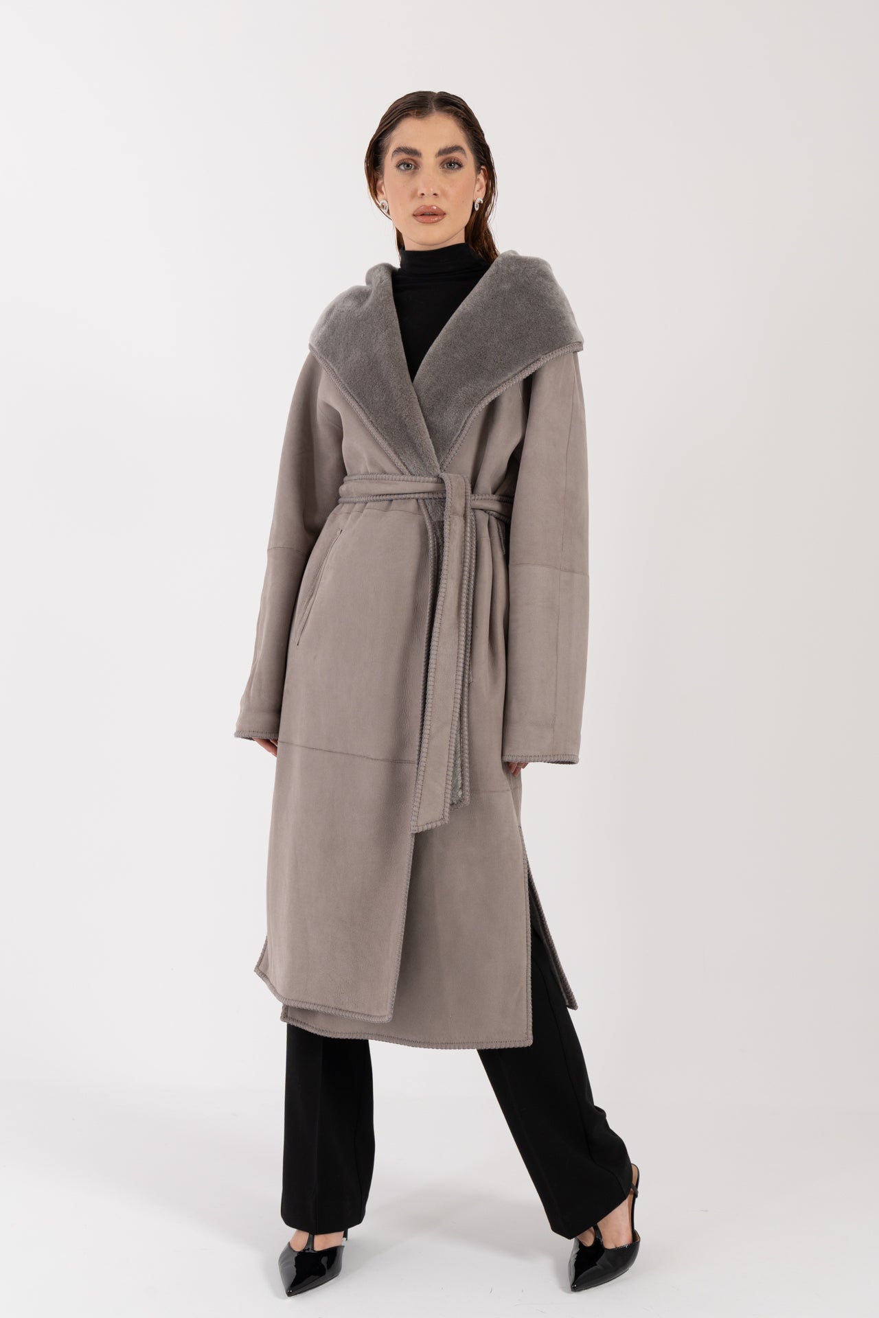 Cappotto in montone reversibile