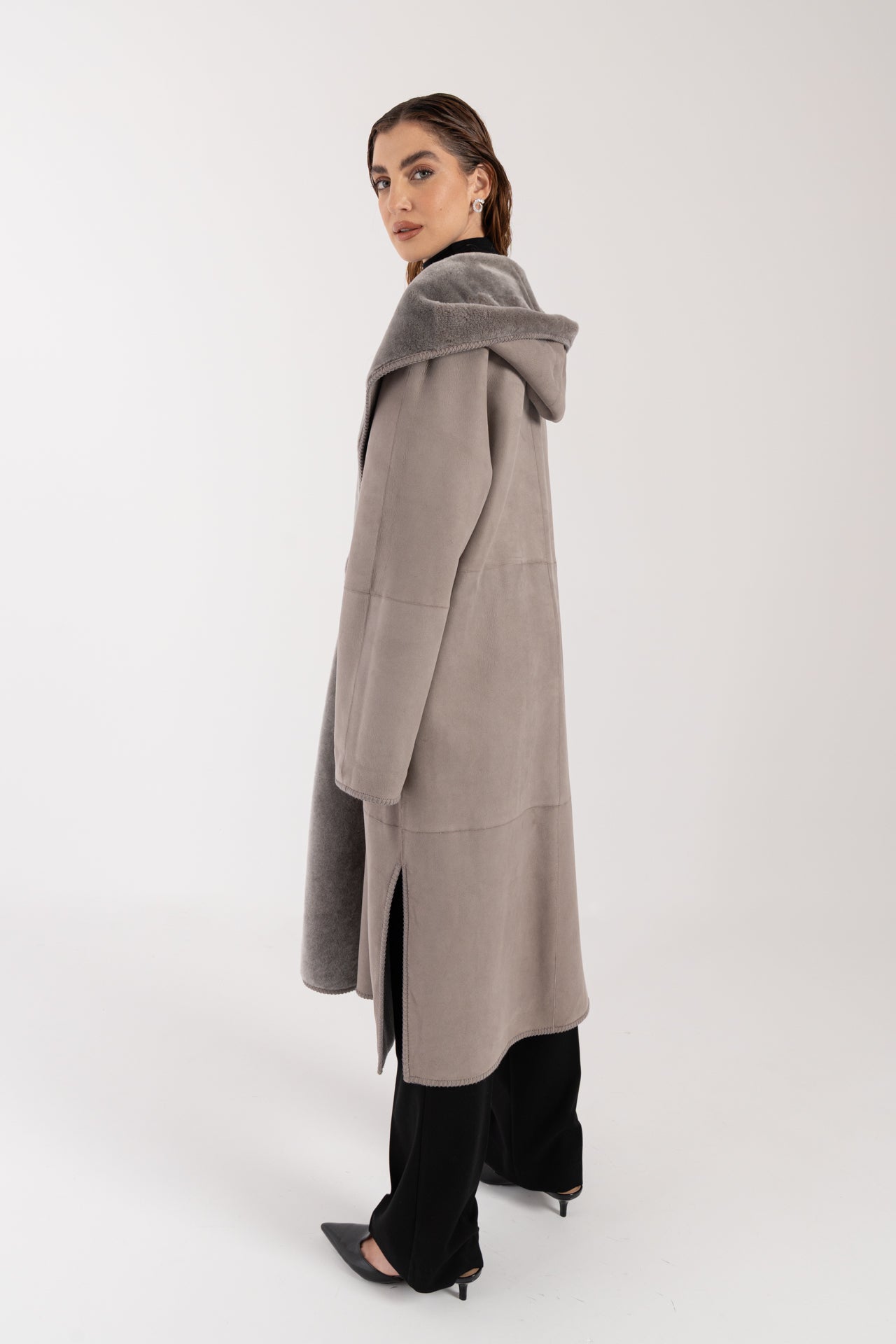 Cappotto in montone reversibile