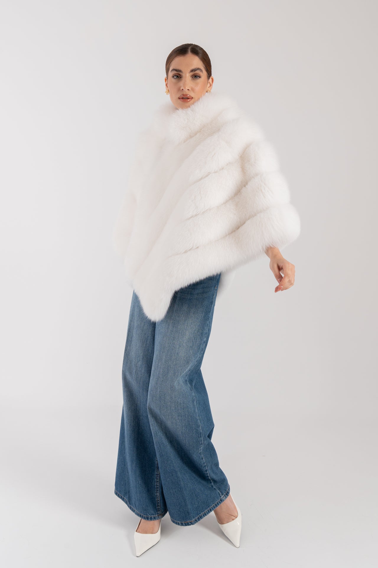 Poncho in volpe