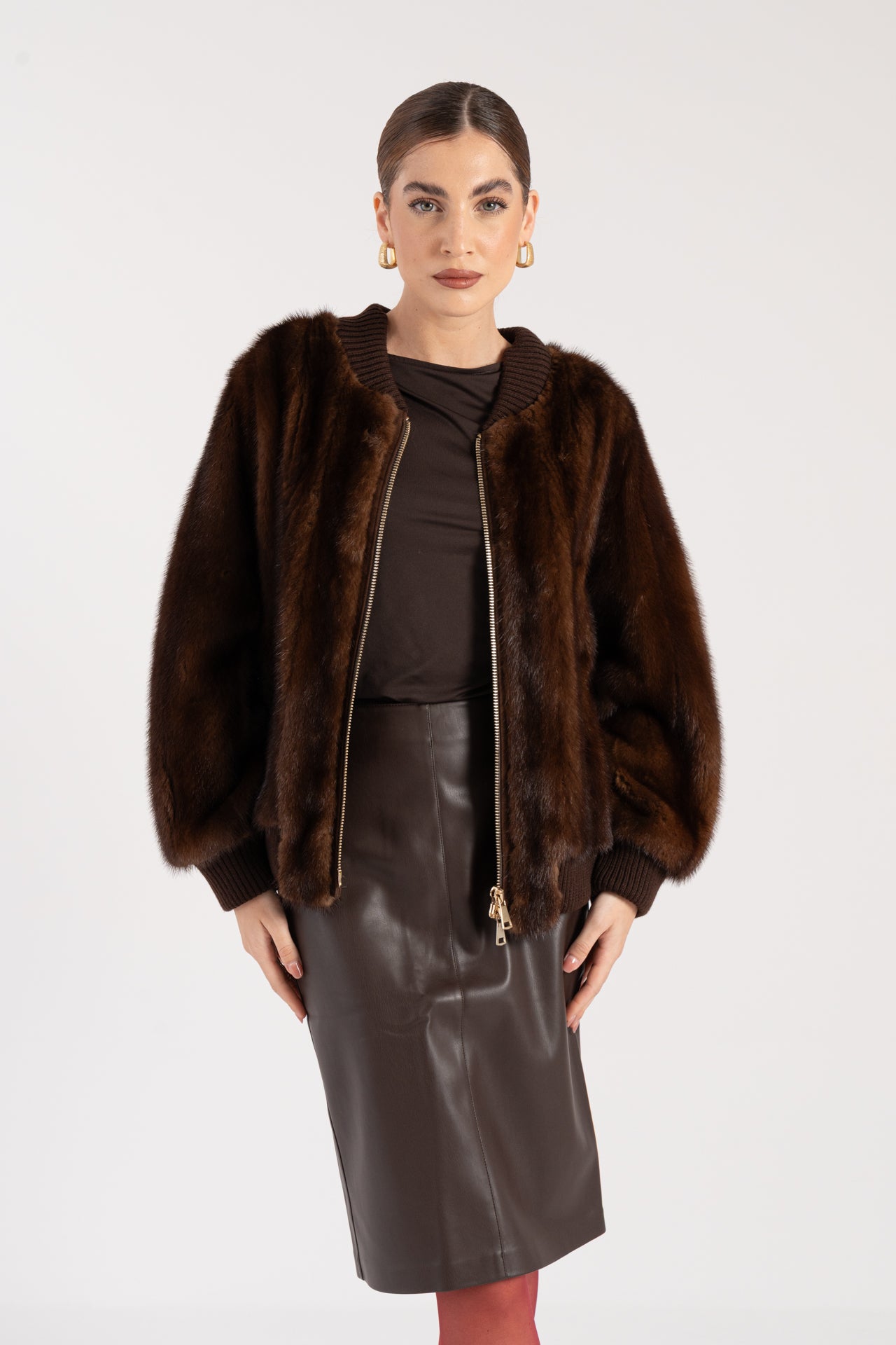 Mink bomber jacket