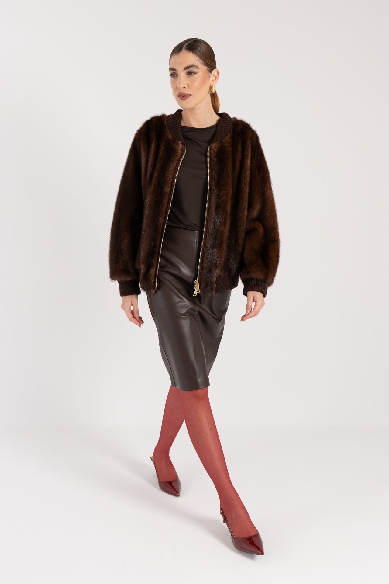 Mink bomber jacket