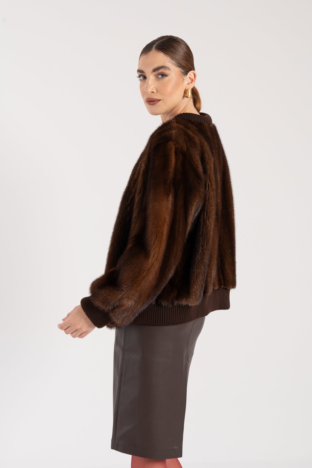 Mink bomber jacket