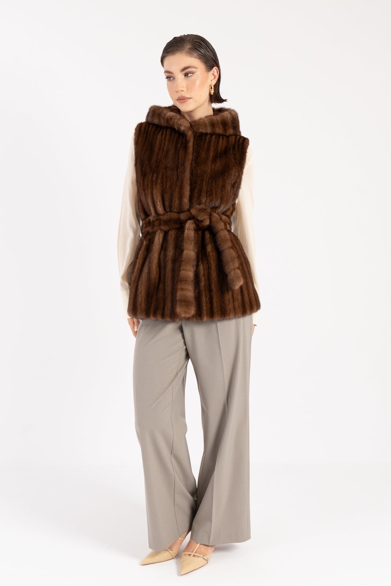 Gilet in visone
