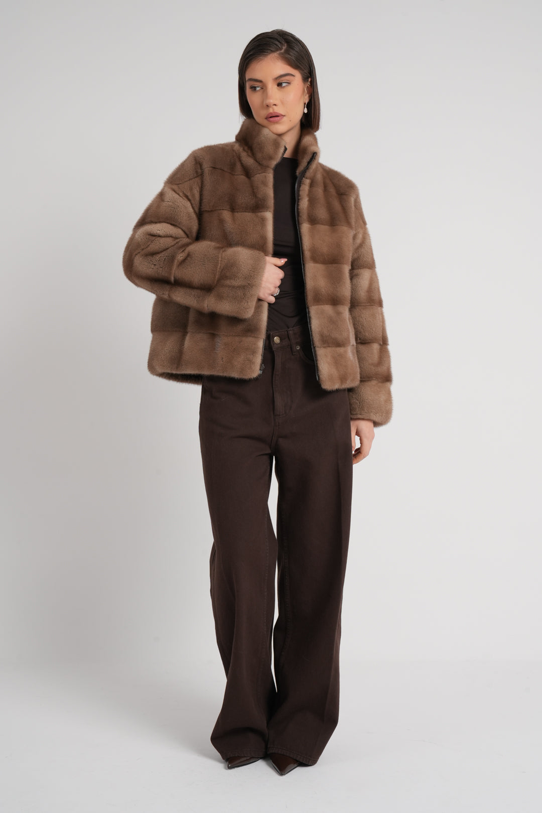 Giacca in visone reversibile