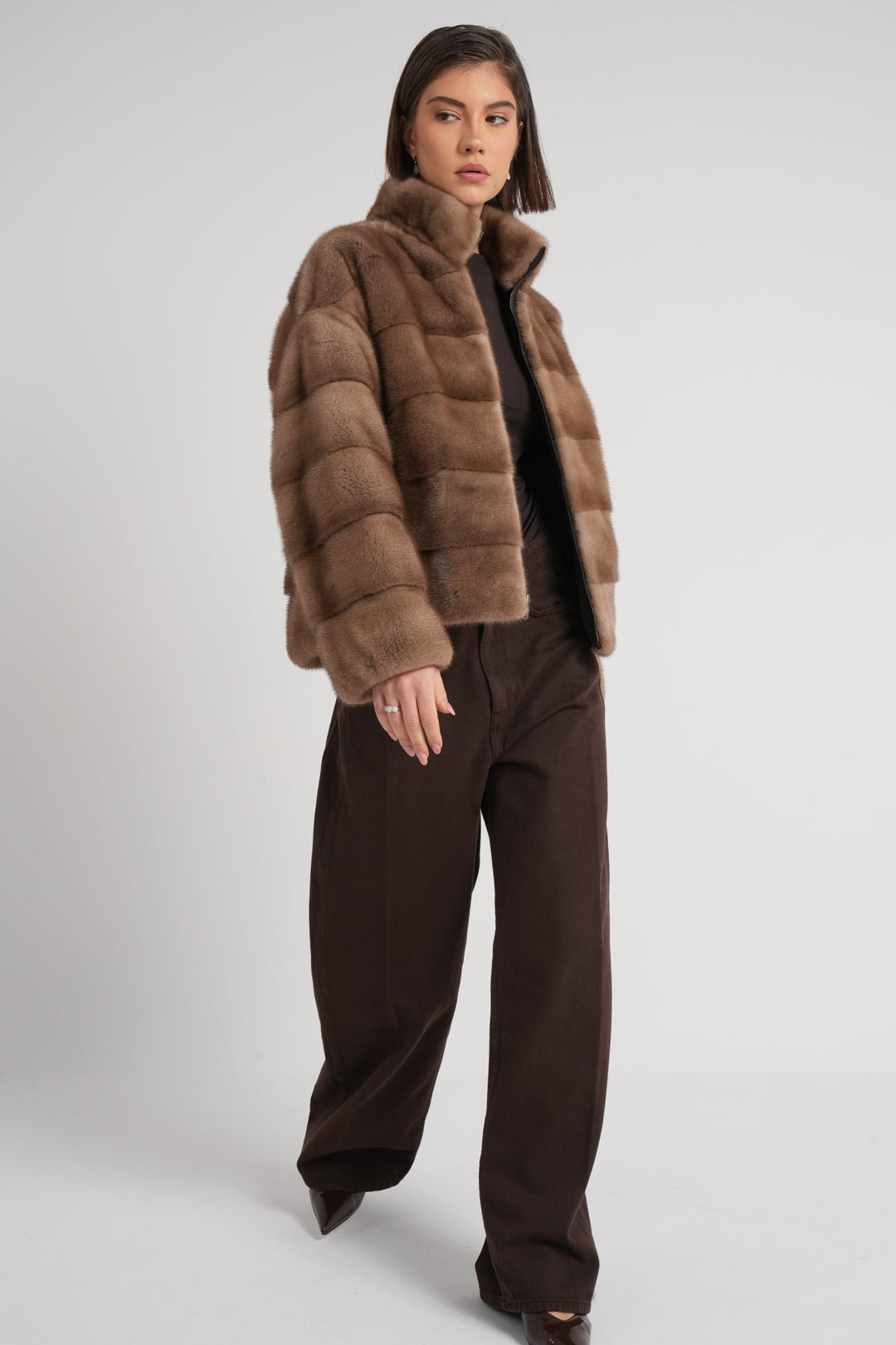 Giacca in visone reversibile