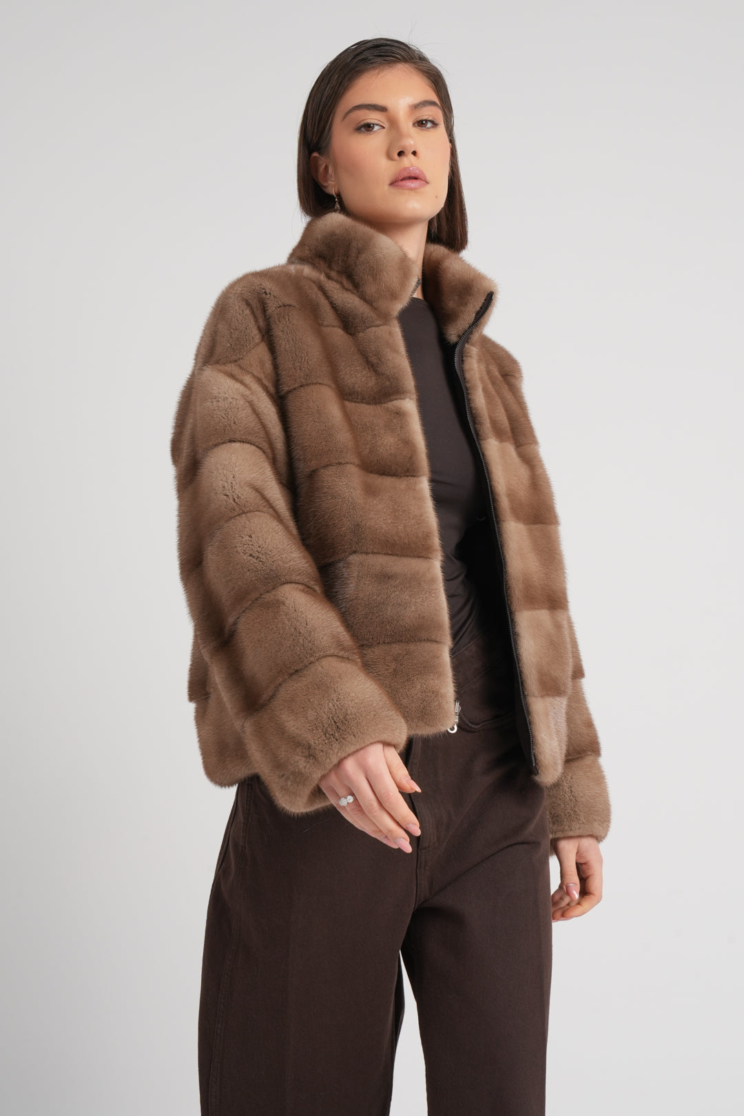 Giacca in visone reversibile