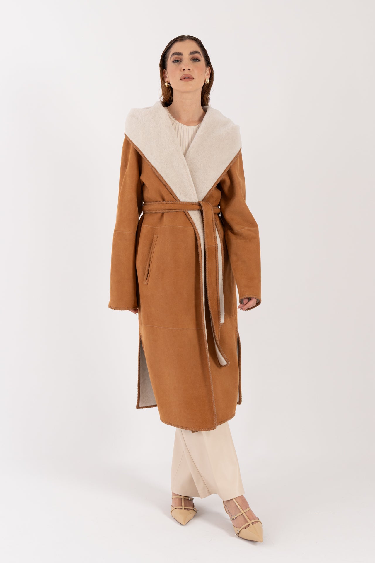 Cappotto in montone reversibile