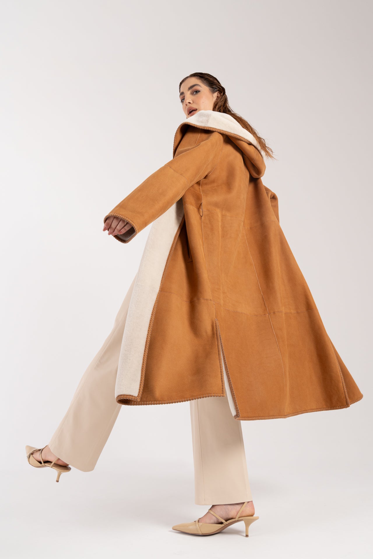 Cappotto in montone reversibile