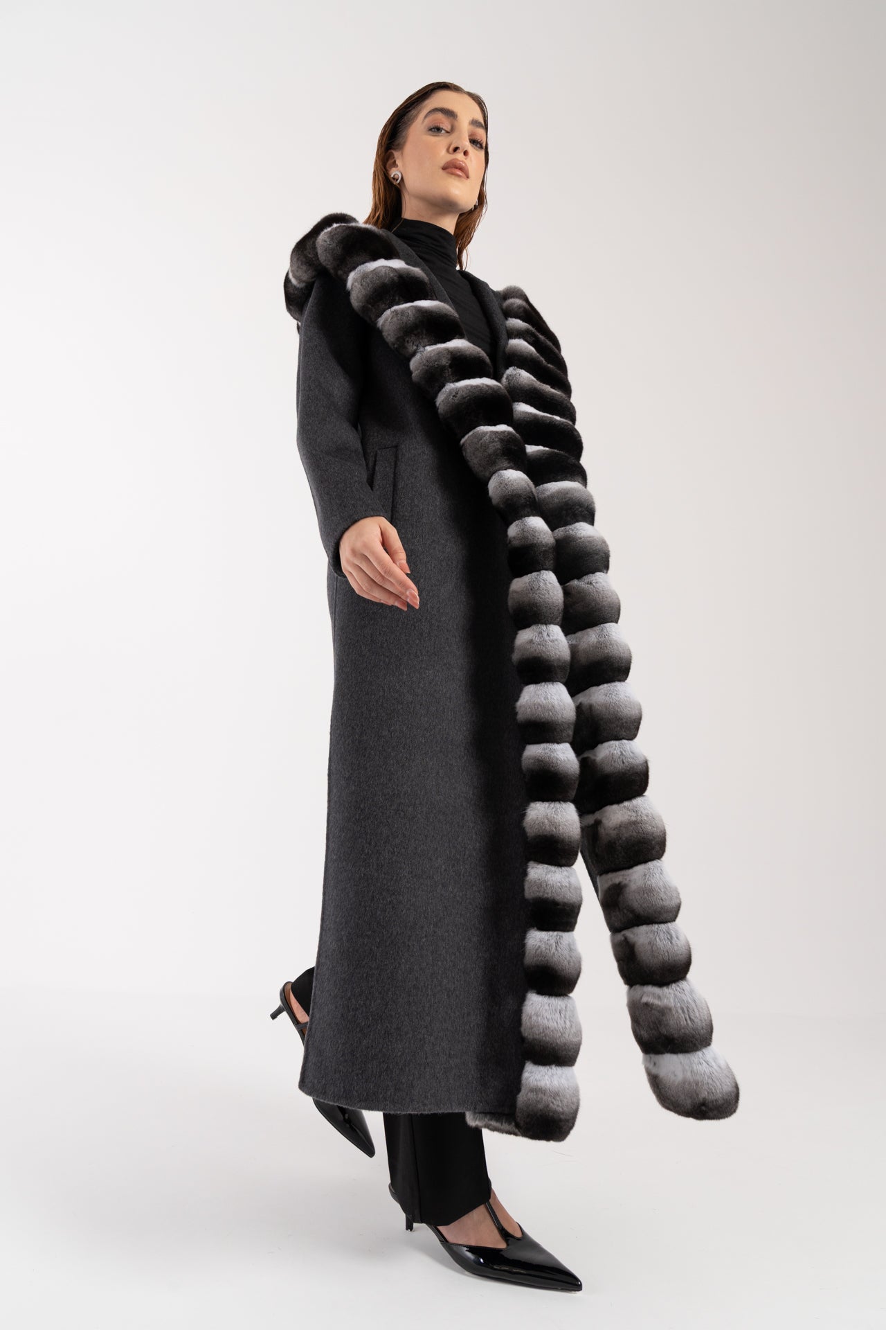 Cappotto con cincilla