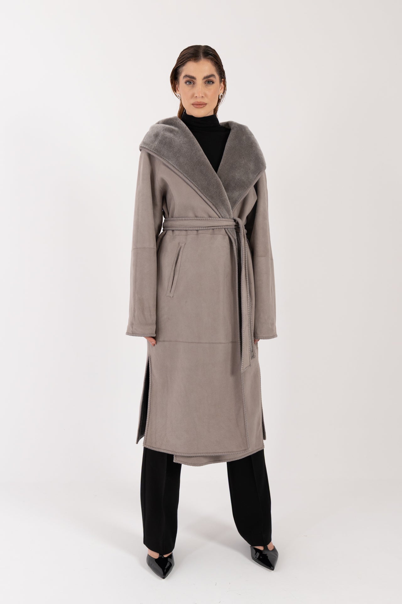 Cappotto in montone reversibile