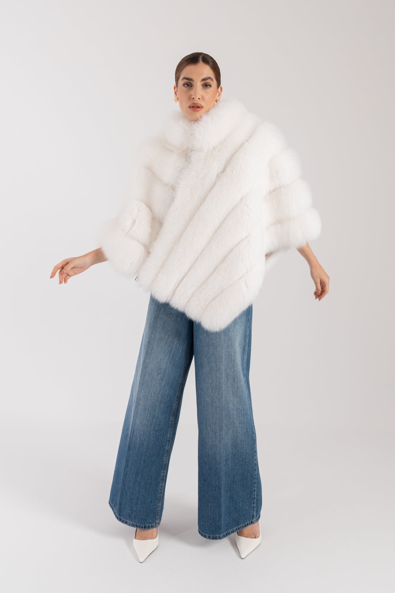 Poncho in volpe