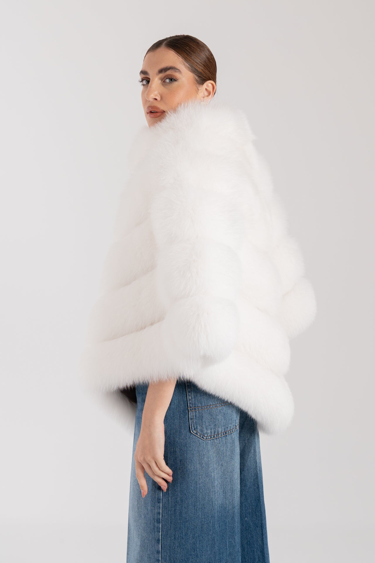 Poncho in volpe