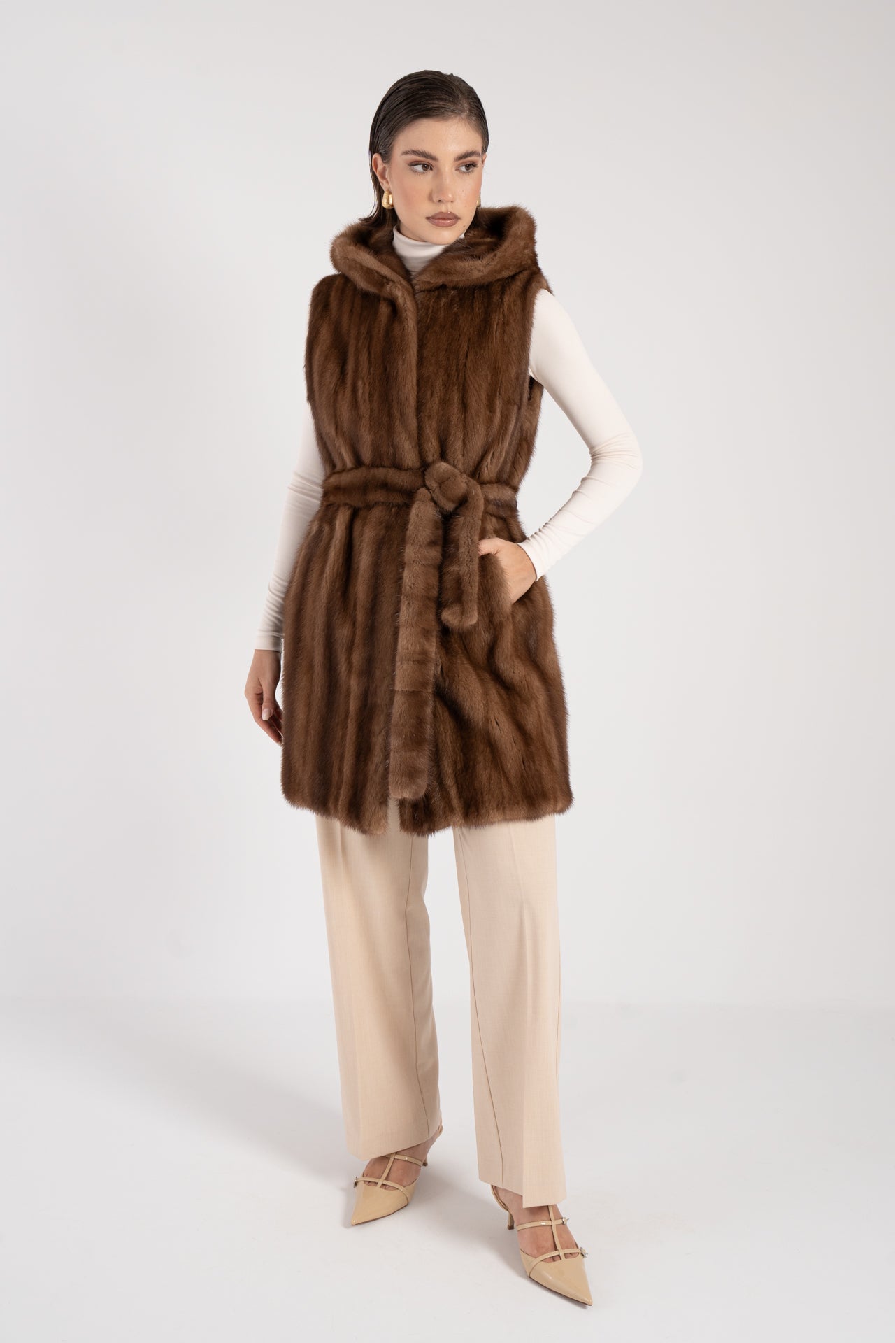 Gilet in visone