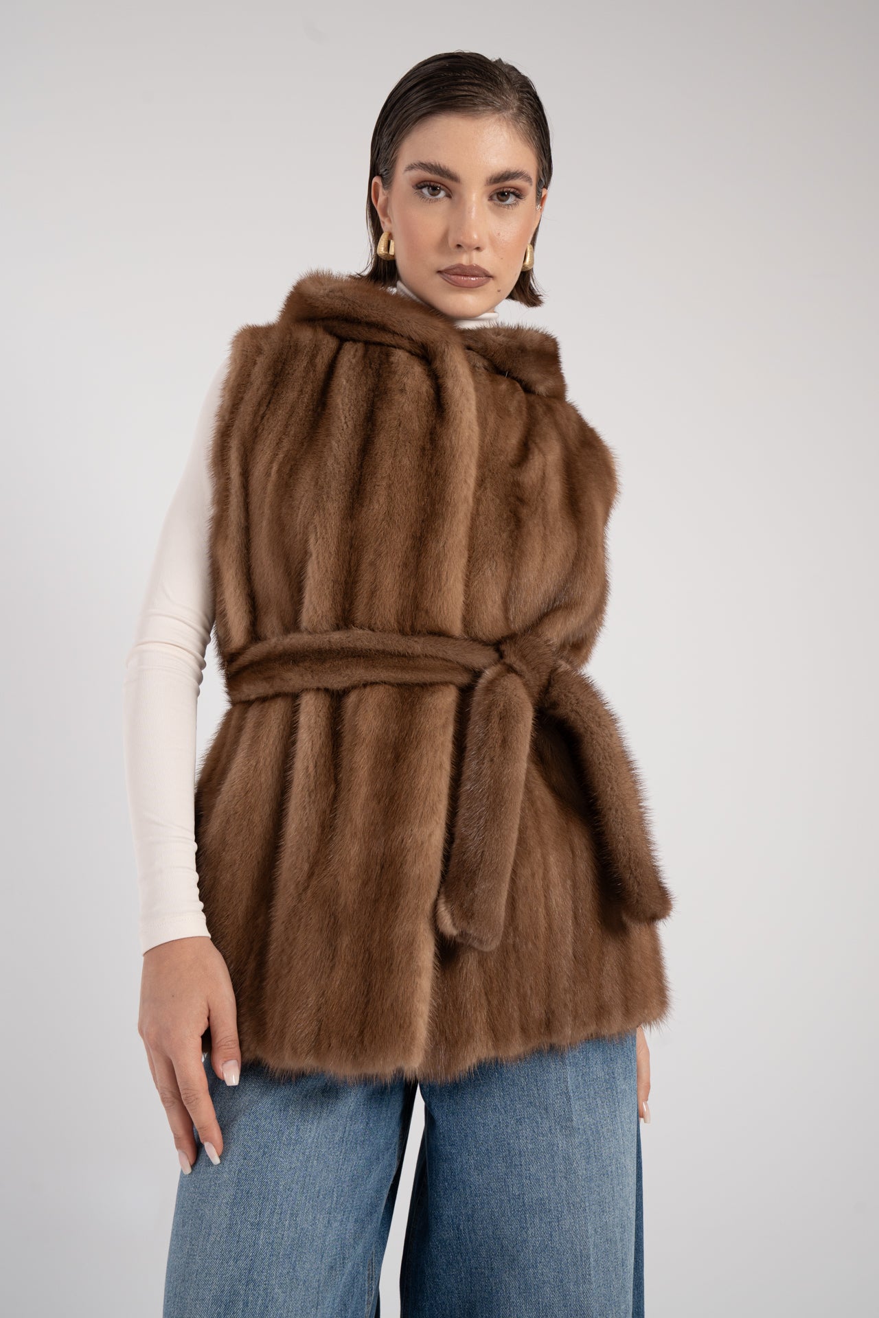 Gilet in visone