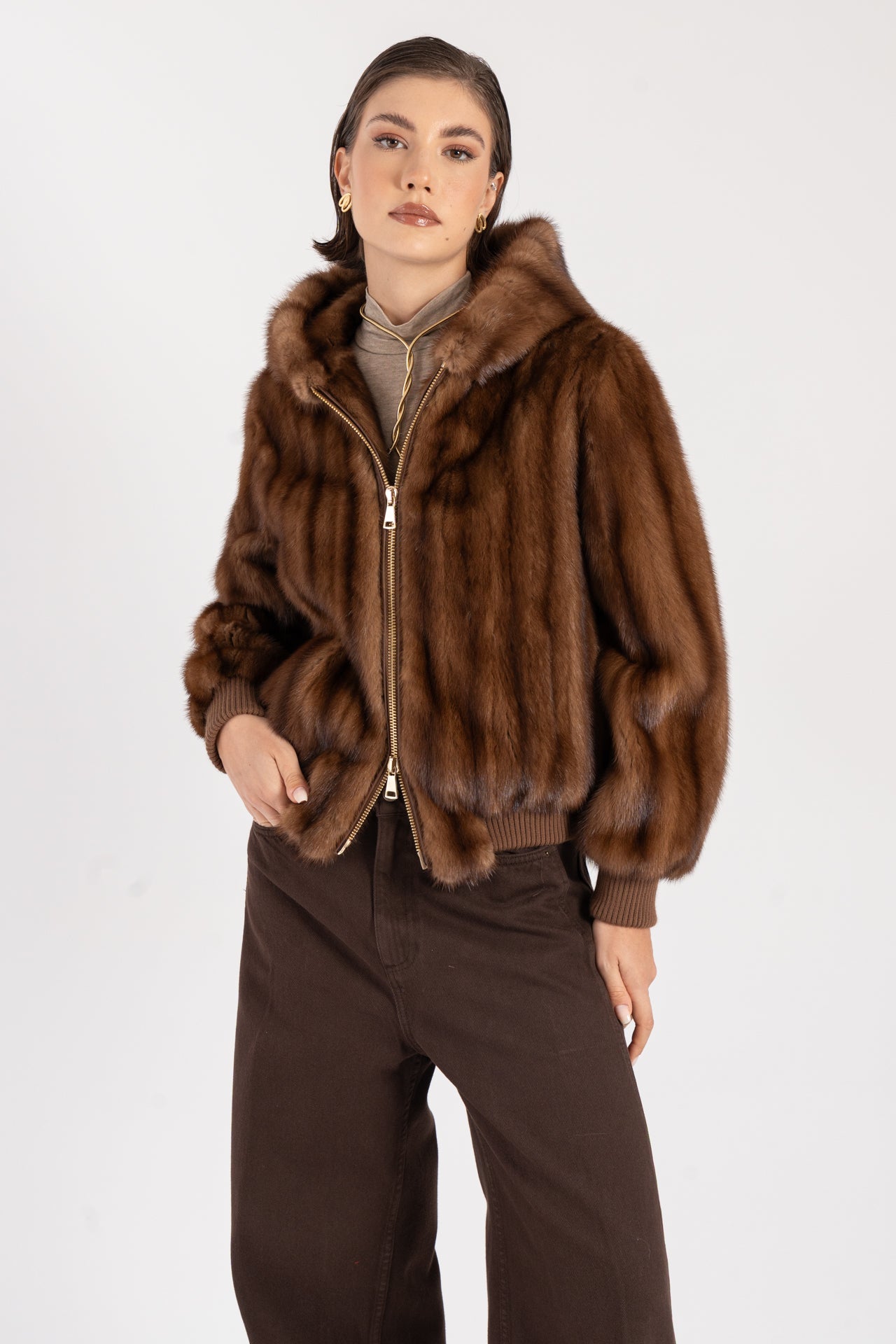 Bomber in visone