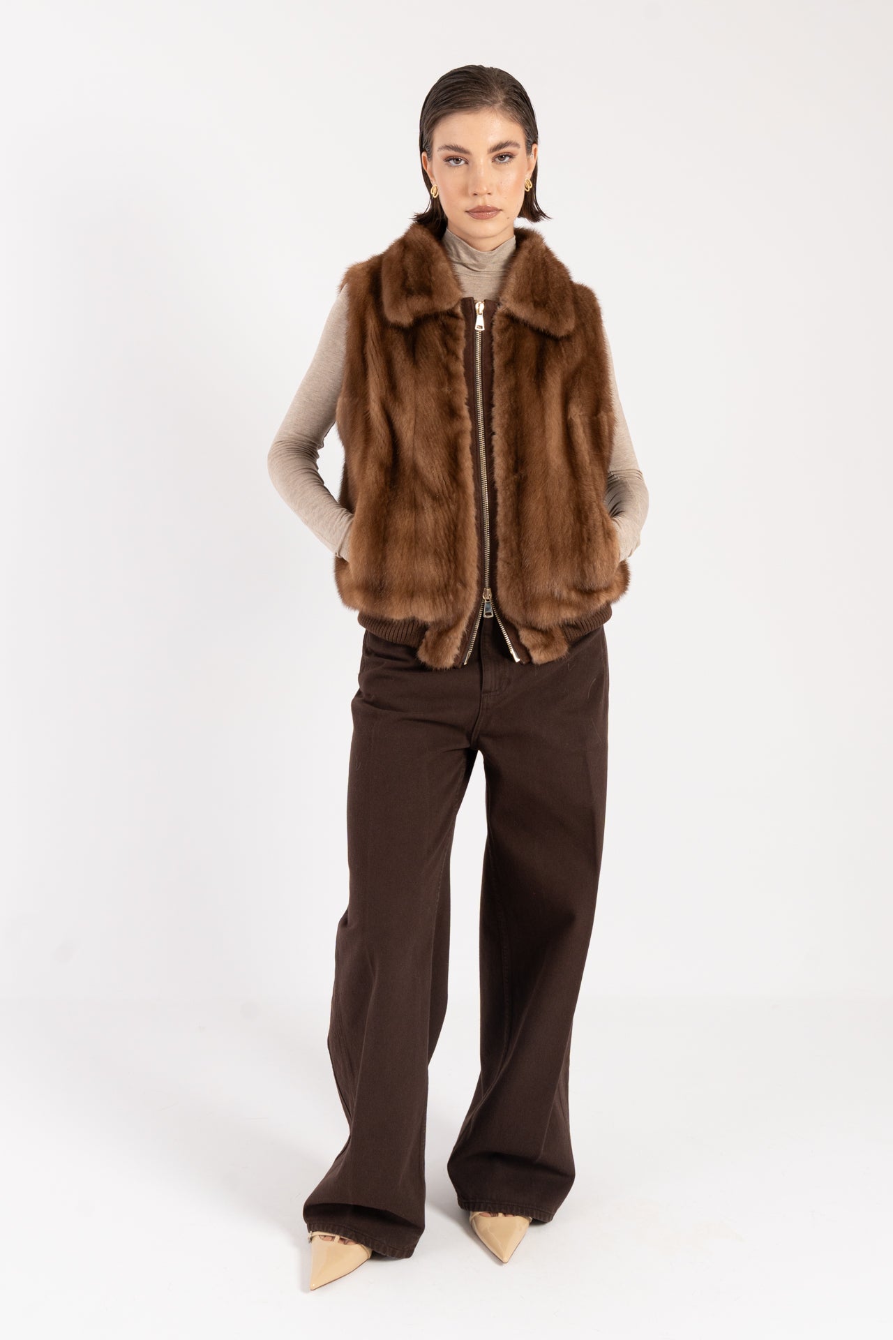 Gilet in visone