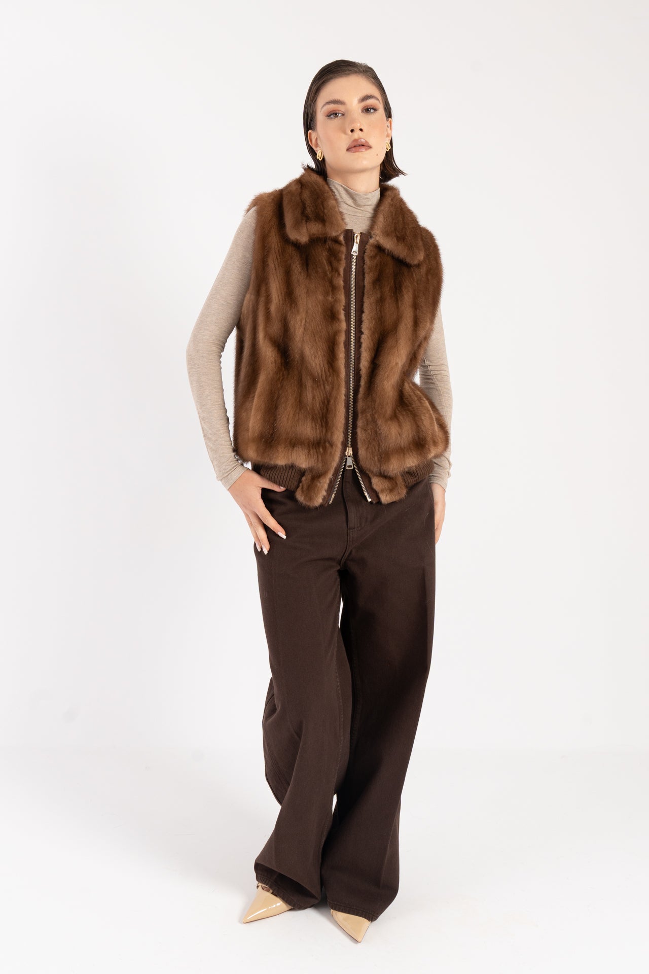 Gilet in visone