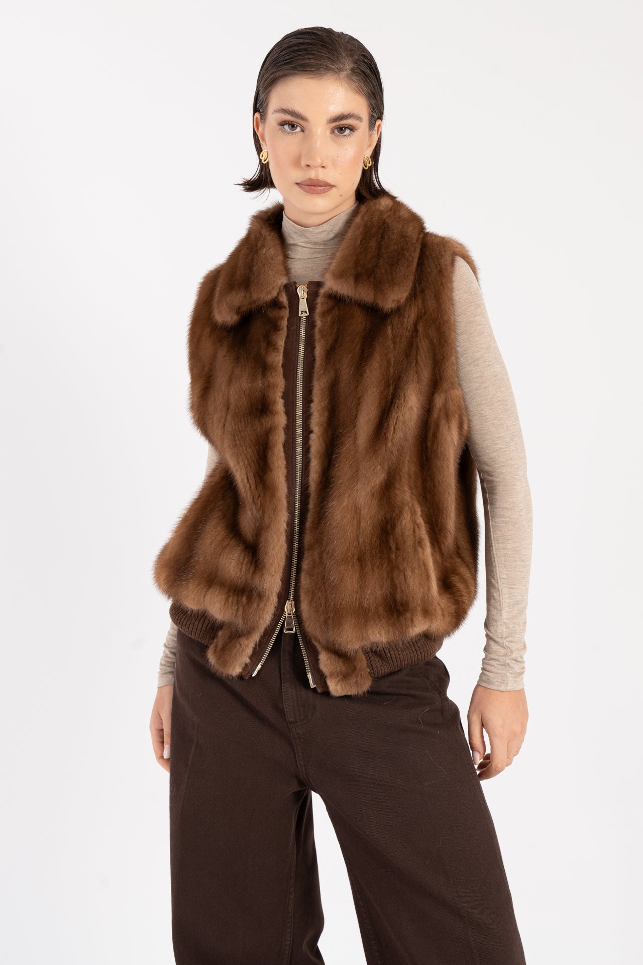 Gilet in visone