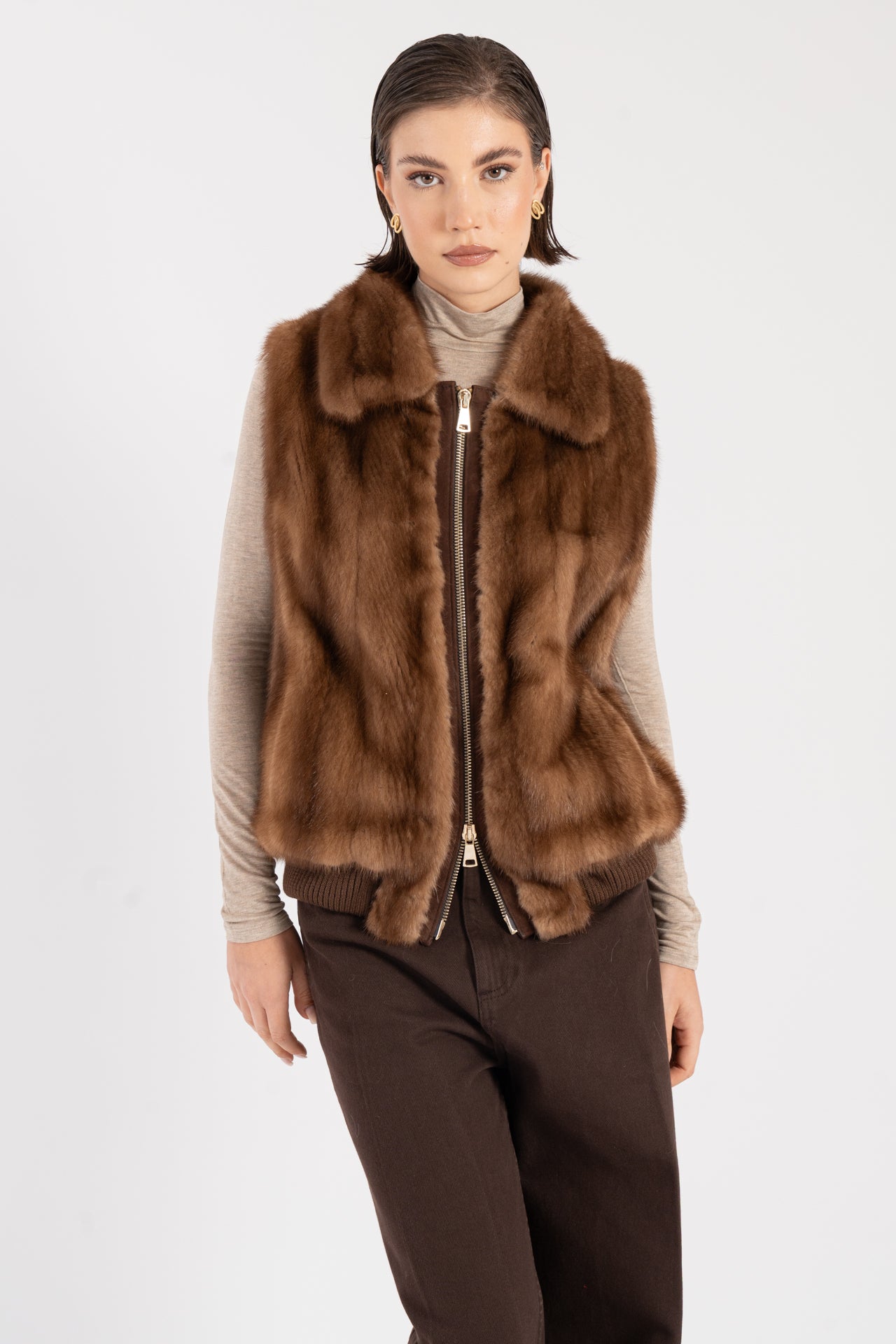 Gilet in visone