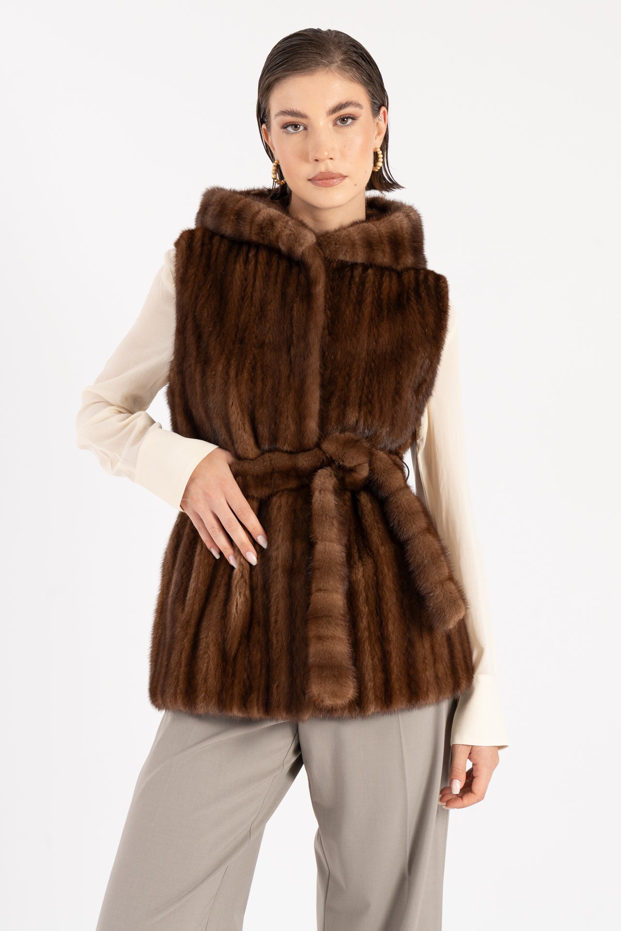 Gilet in visone