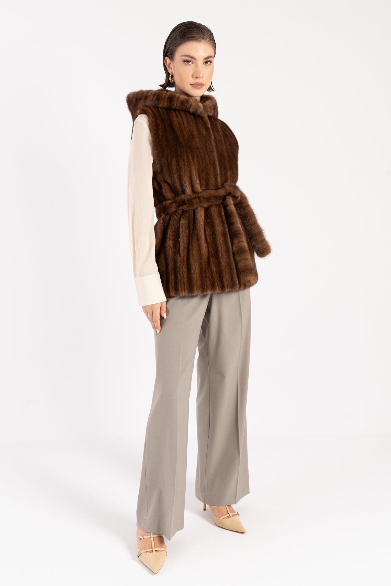 Gilet in visone