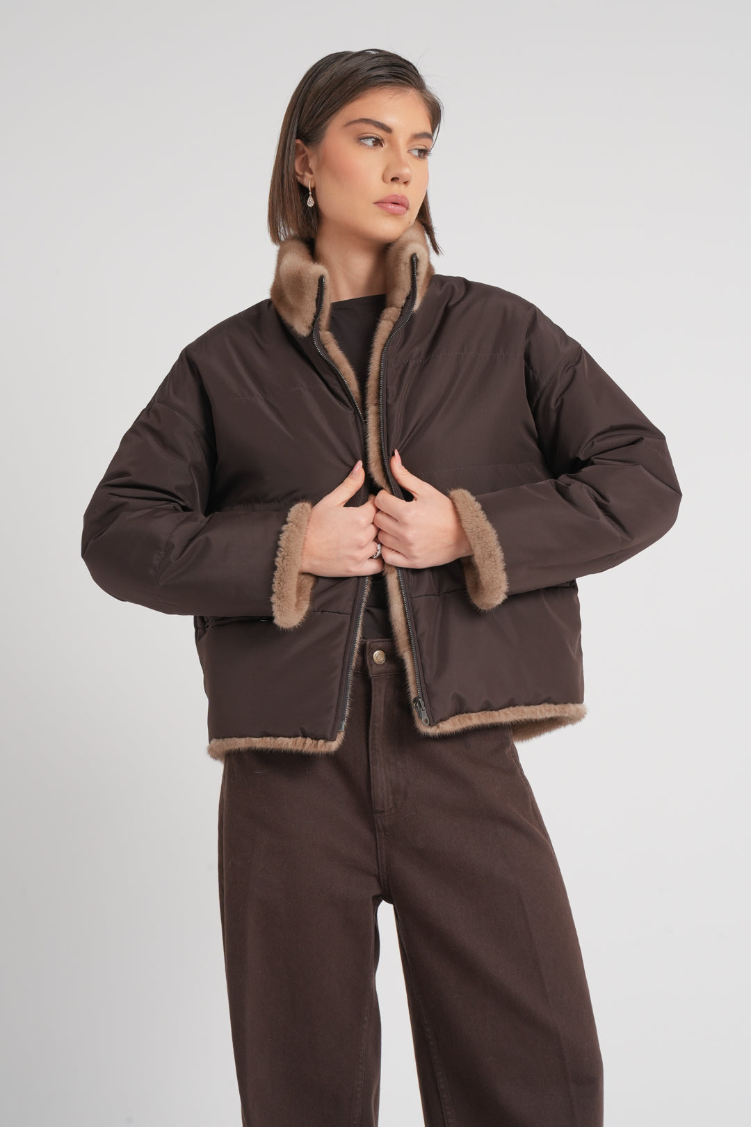 Giacca in visone reversibile