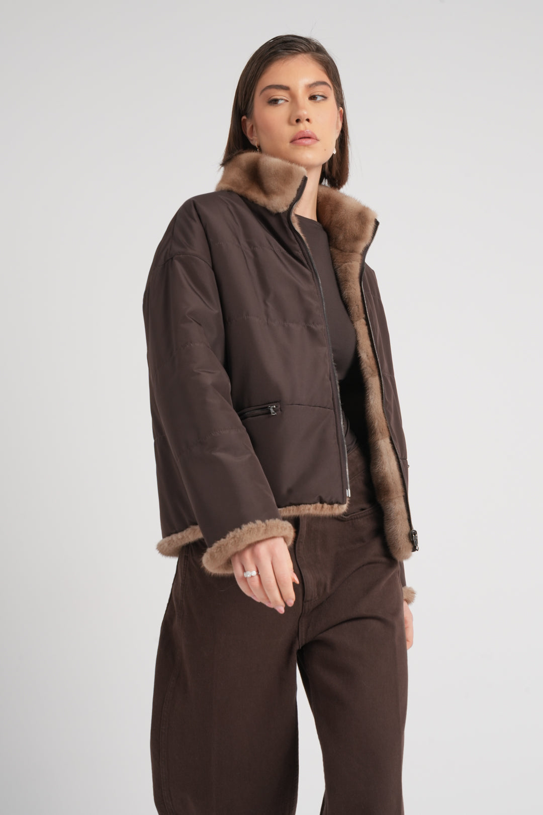 Giacca in visone reversibile