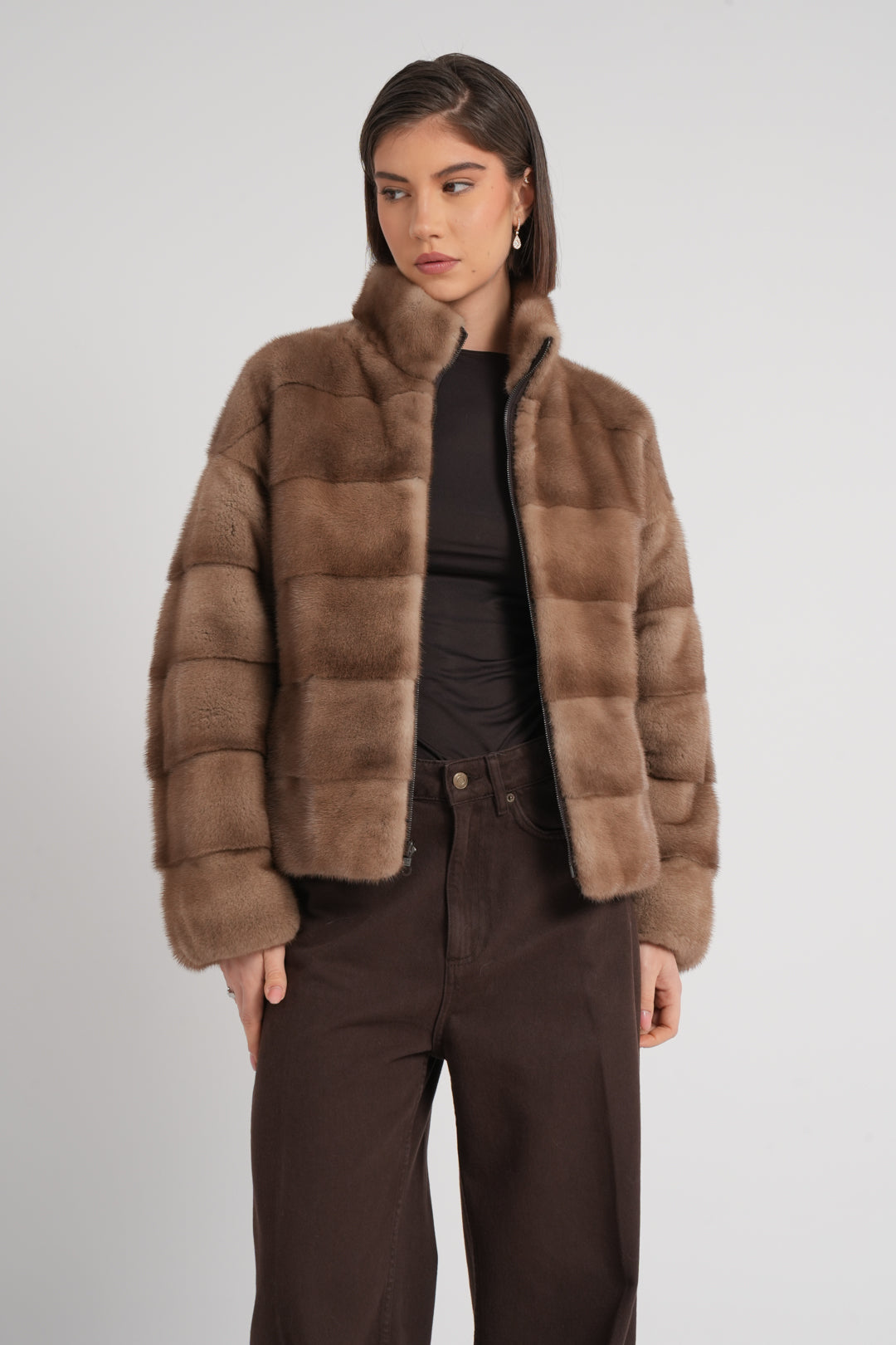 Giacca in visone reversibile