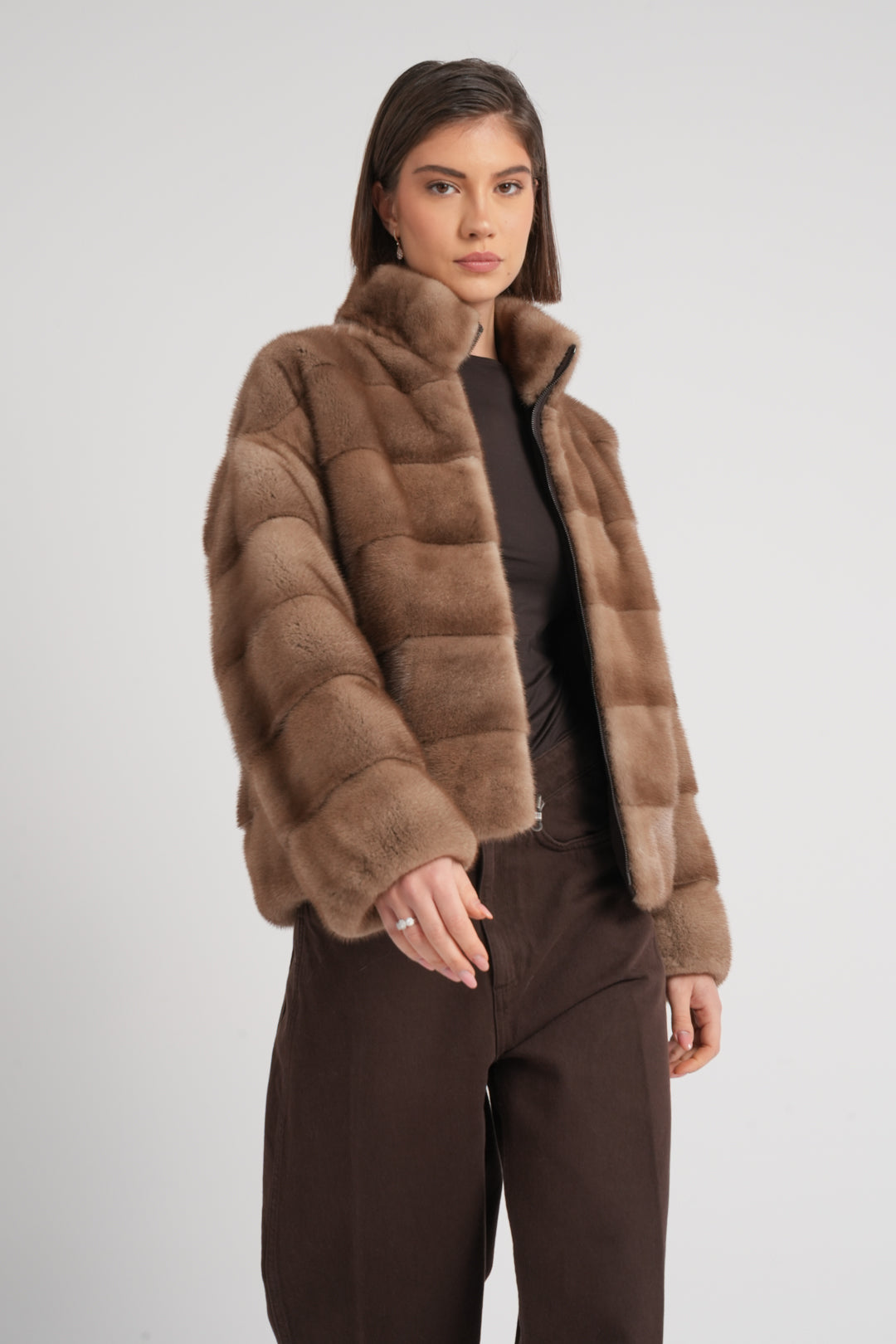 Giacca in visone reversibile