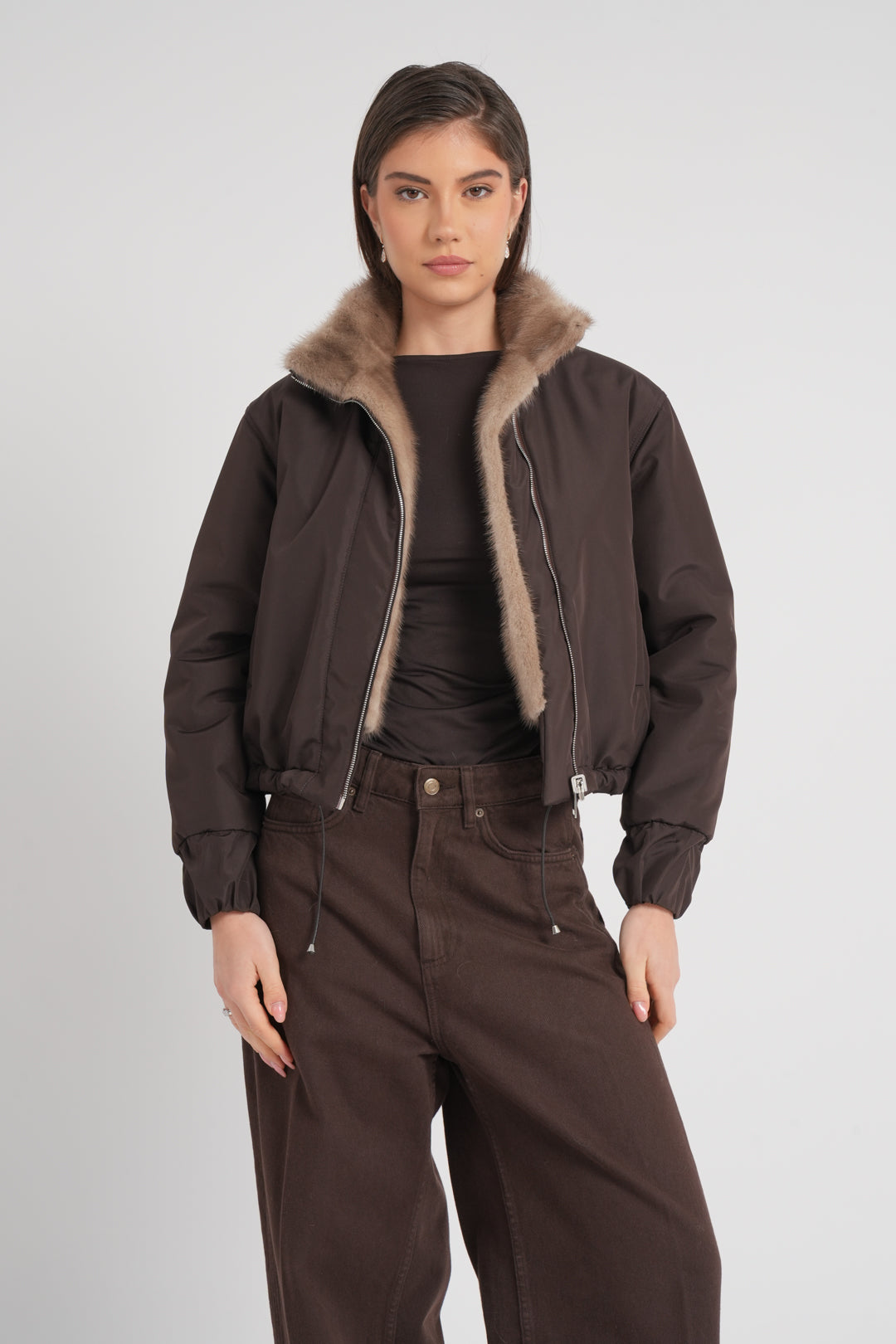 Giacca in visone reversibile