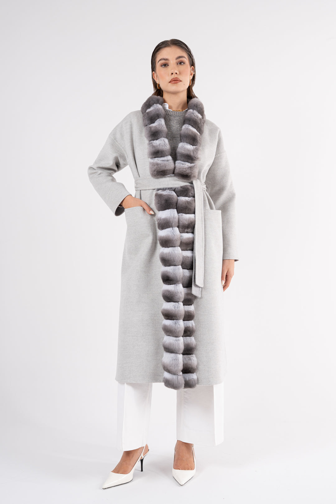 Coat with chinchilla