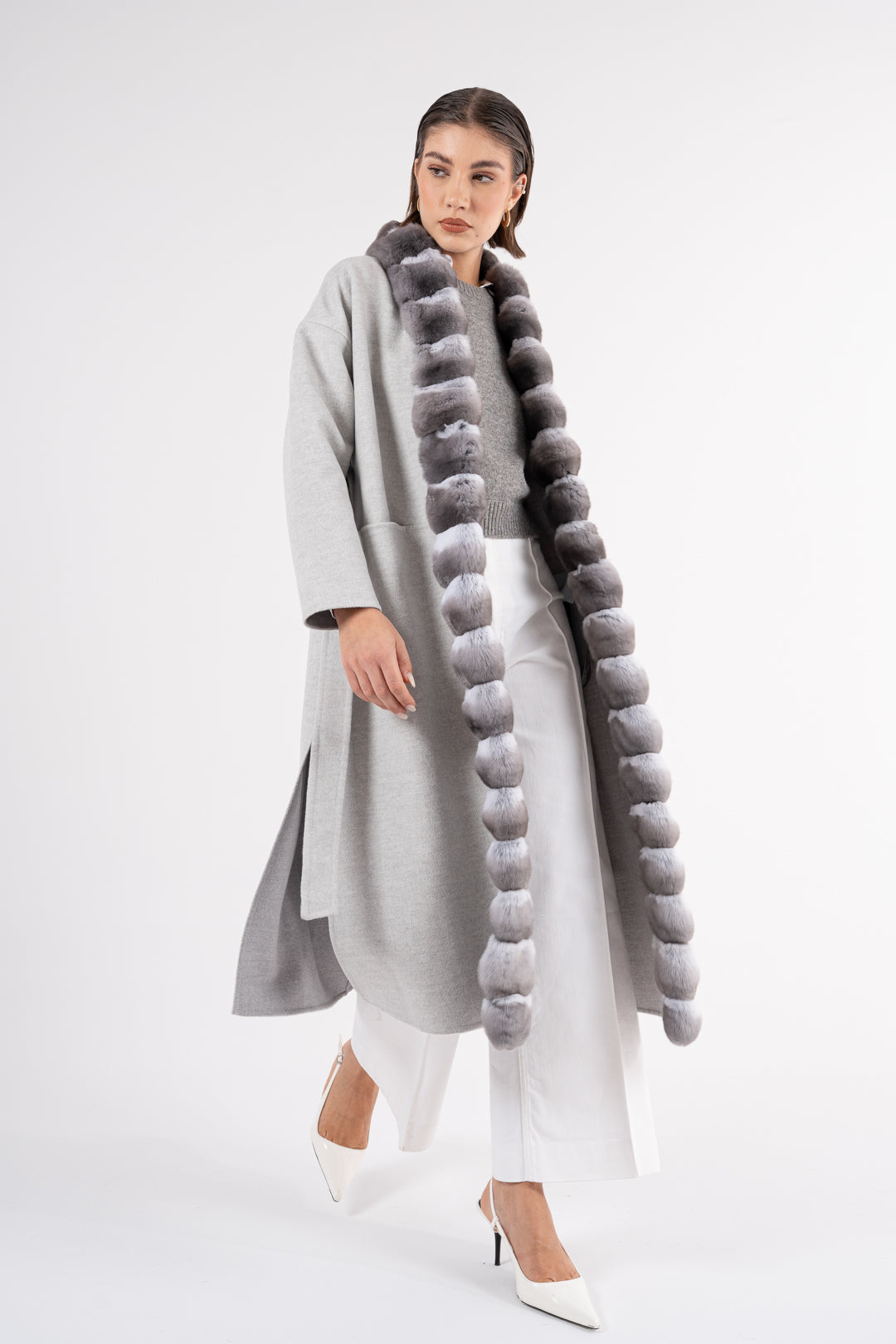 Coat with chinchilla