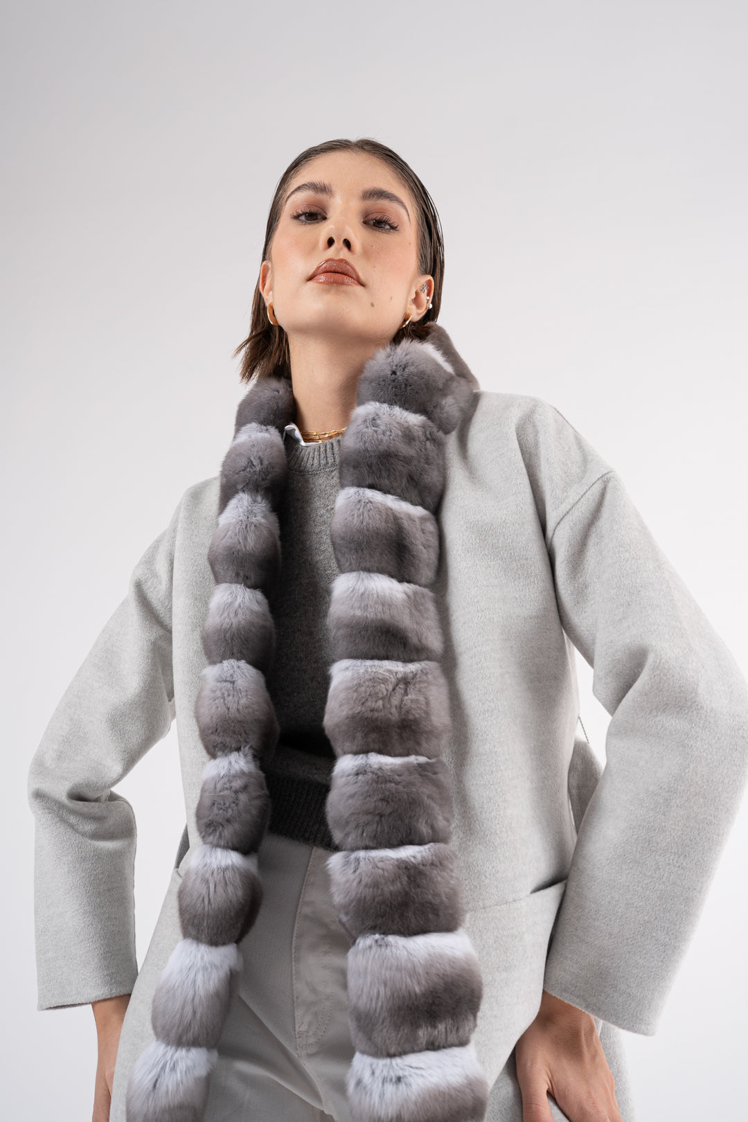 Coat with chinchilla